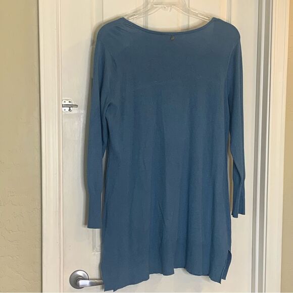 Soft Surroundings Blue Scoop Neck Long Tunic Top Size 1X - Picture 4 of 10